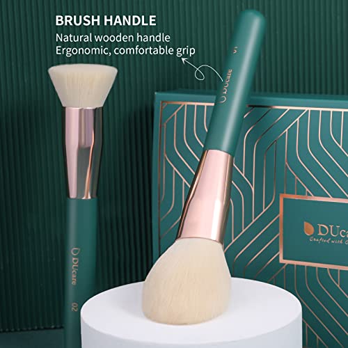 DUcare Makeup Brushes Professional 20Pcs Green Makeup Brush set with Silicone Face Mask Brush Kabuki Foundation Blending Powder Blush Concealers Eyeshadows Brushes - Image 6