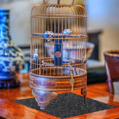 Image of Large Bird Cage Mat, Under Pet Cage Mat for Bird Cages, Reptile Aquariums, Dog Kennels, Absorbent /Waterproof Felt Mat with Non-Slip Backing for Hard Floors and Surfaces (30x36 Inch)