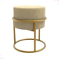 Puff Banqueta Redondo Provador Boutique Camarim Conforto (Bege)