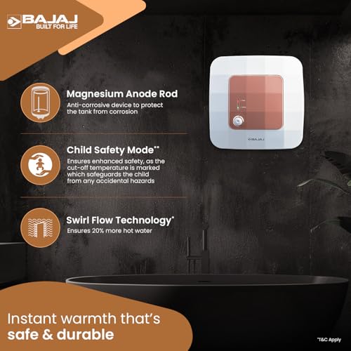 Image of Bajaj Maestro 25 L Storage Water Heater For Home | 4 Star Rated Geyser For Bathroom & Kitchen | Child Safety Mode | 2 Years Warranty 【White & Beige】