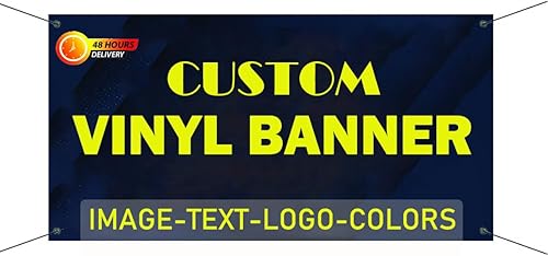 Banners y letreros personalizados de vinilo a todo color para fiestas, negocios, cumpleaños, exteriores e interiores (3 x 6 pies)