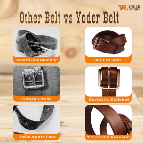 Image of Yoder Leather Company Genuine Handmade Eel Skin Leather Belt