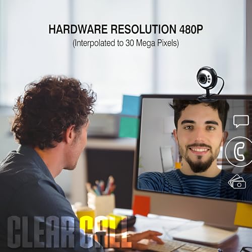 Image of MR. BOSS USB Webcam QPC-1010 ? 480P HD with Built-in Mic, 6 LED Night Vision, 30 FPS, F6.0 F2.0 Lens, Plug & Play Camera for PC, Laptop, Video Calls & Online Meetings