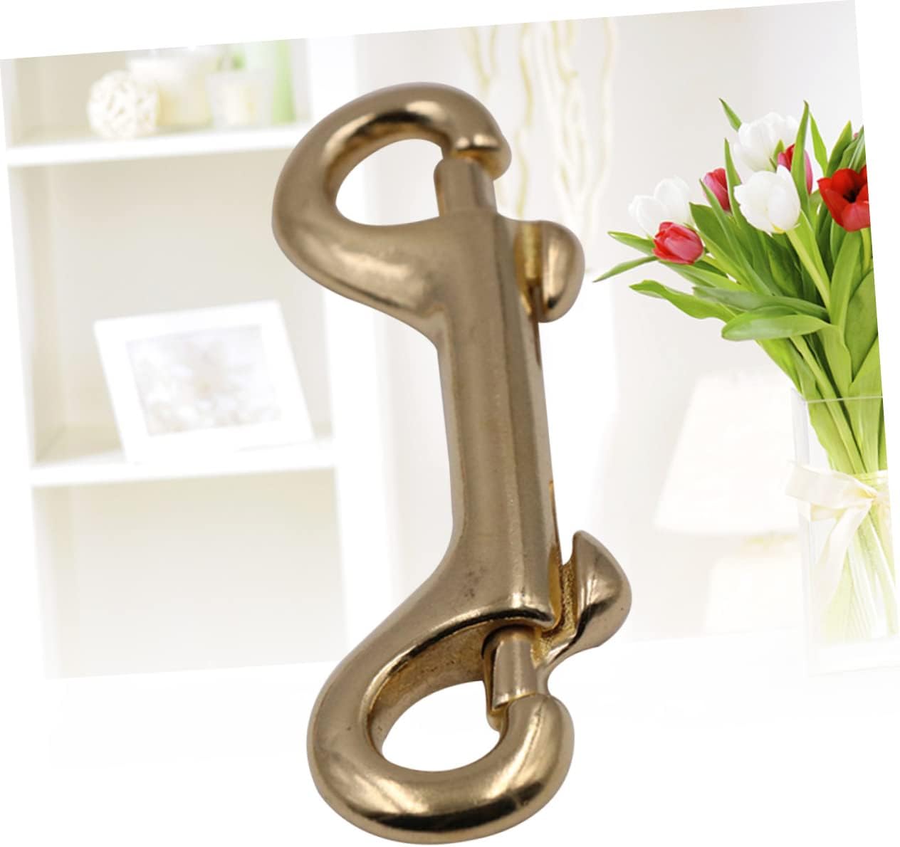 STOBOK 20pcs Brass Double Ended Lobster Clasp Snap Hooks Heavy-Duty Swivel Clips for Bags Straps Belting Non Design for Quick Connect Disconnect