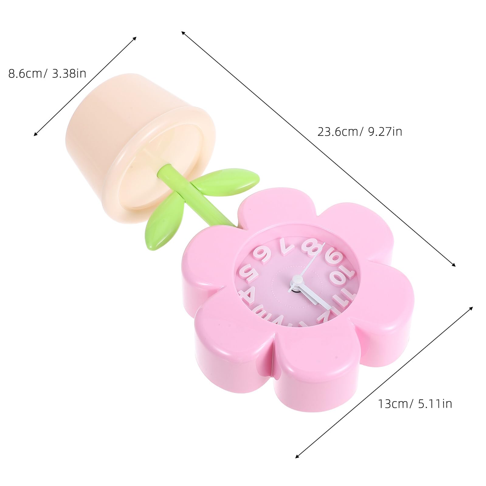 NUOBESTY Despertador Infantil Floral Silencioso con Mecanismo DIY Pequeño Reloj Mesita Noche para Niñas y Adolescentes Decoración Portátil para Dormitorio