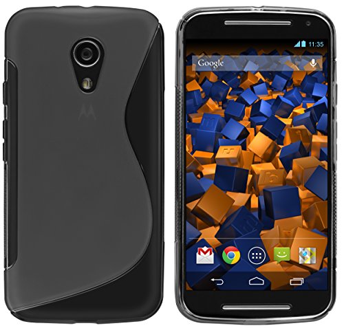 mumbi Hülle kompatibel mit Motorola Moto G2 Handy Case Handyhülle, transparent schwarz mumbi Hülle kompatibel mit Motorola Moto G2 Handy Case Handyhülle, transparent schwarz