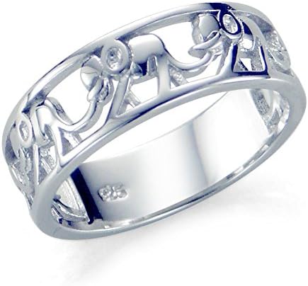 Metal Factory 925 Sterling Silver Elephant Migration Ring