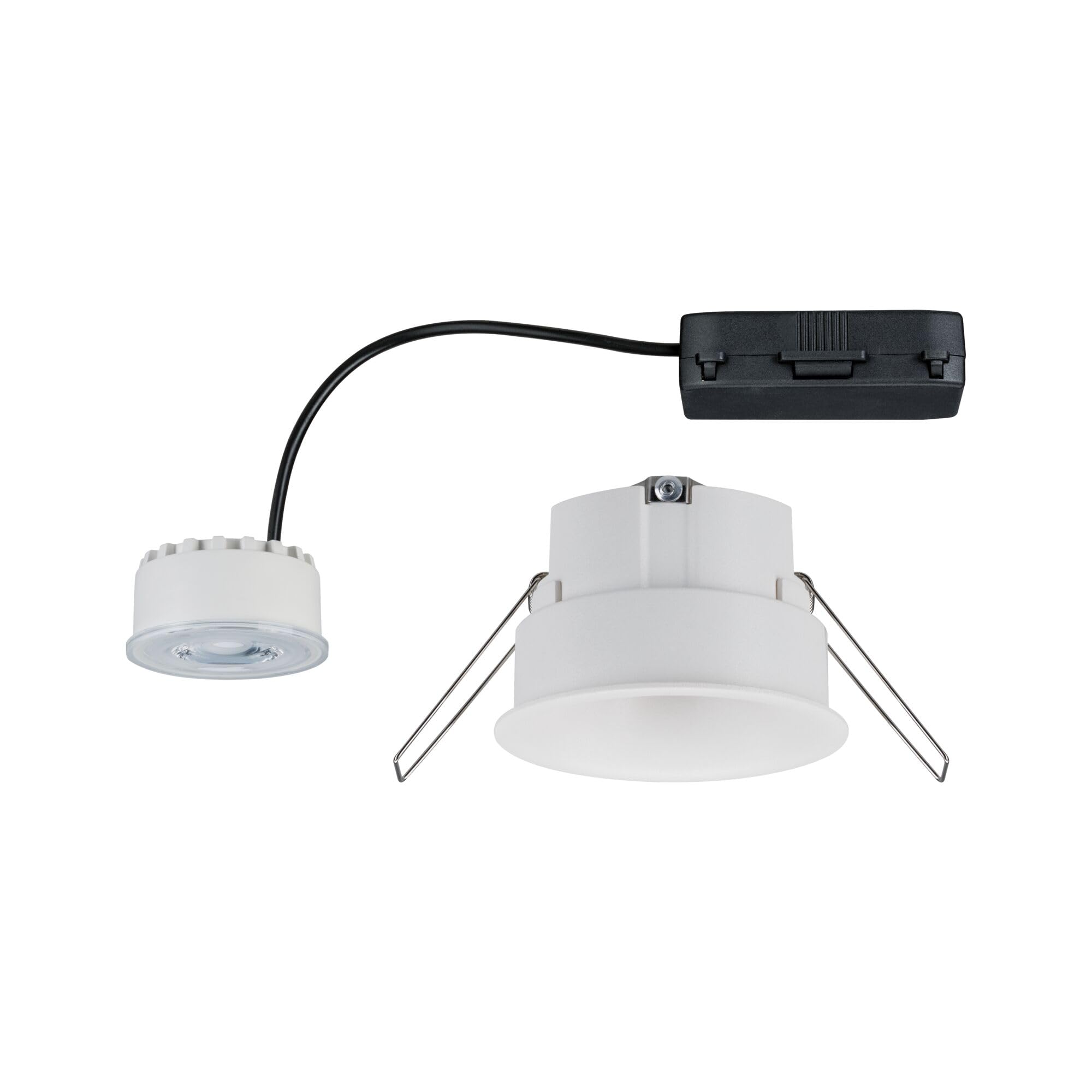 Paulmann 93418 LED oprawa do zabudowy Cymbal,W zestawie 1x6,5W, IP44, możliwość ściemniania, biały matowy, spot, tworzywo sztuczne, 2000K
