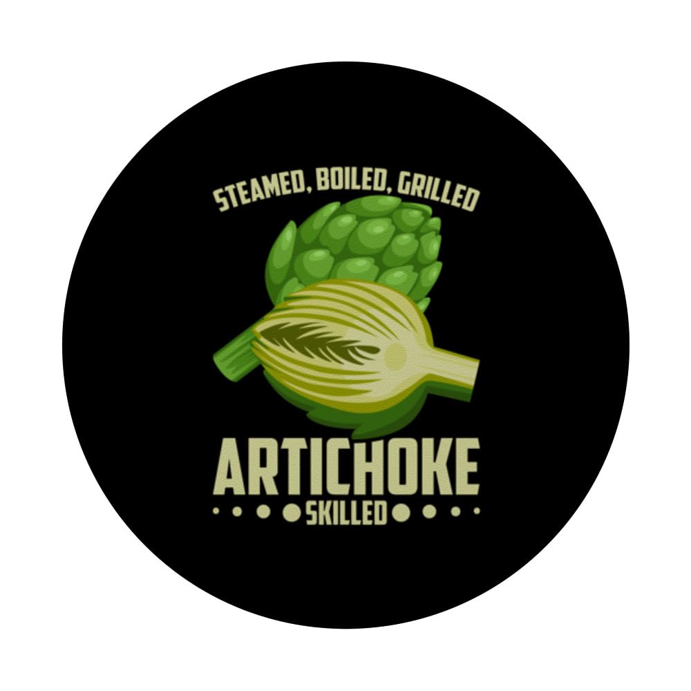 Artichoke Festival Artichoke Hearts Artichoke Costume PopSockets Swappable PopGrip, Black - Image 3