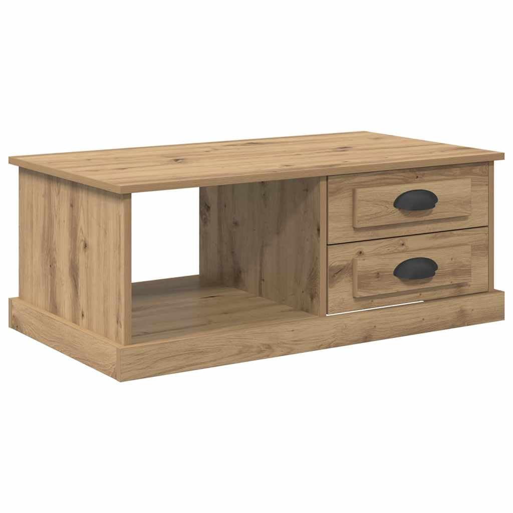 Table de salon rectangulaire en bois d'ingénierie chêne artisanal
