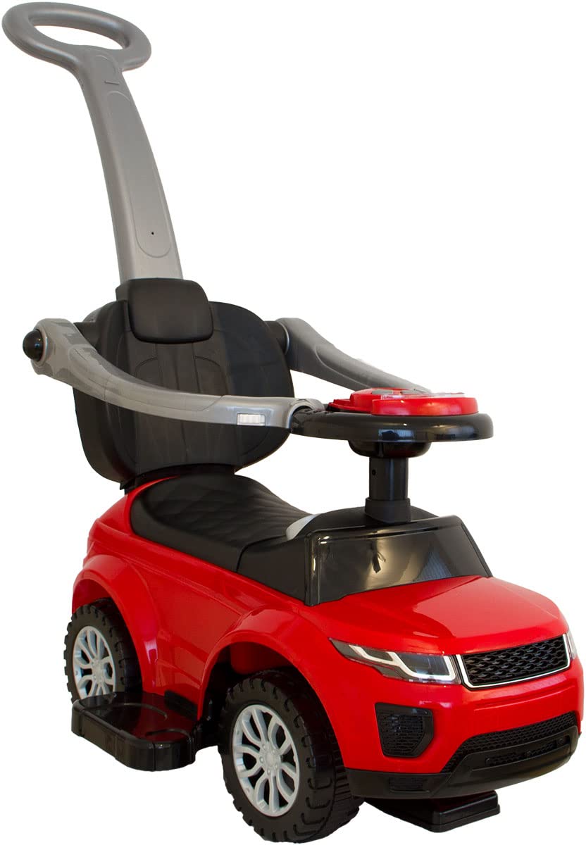 LEMODO Rutschauto mit Schiebestange | Rutschfahrzeug ab 1 Jahr | Rutscherfahrzeug mit Sicherheitsbügel | Kinderfahrzeug mit Staufach und Sound-Lenkrad | Kinderspielzeug zur Motorikförderung