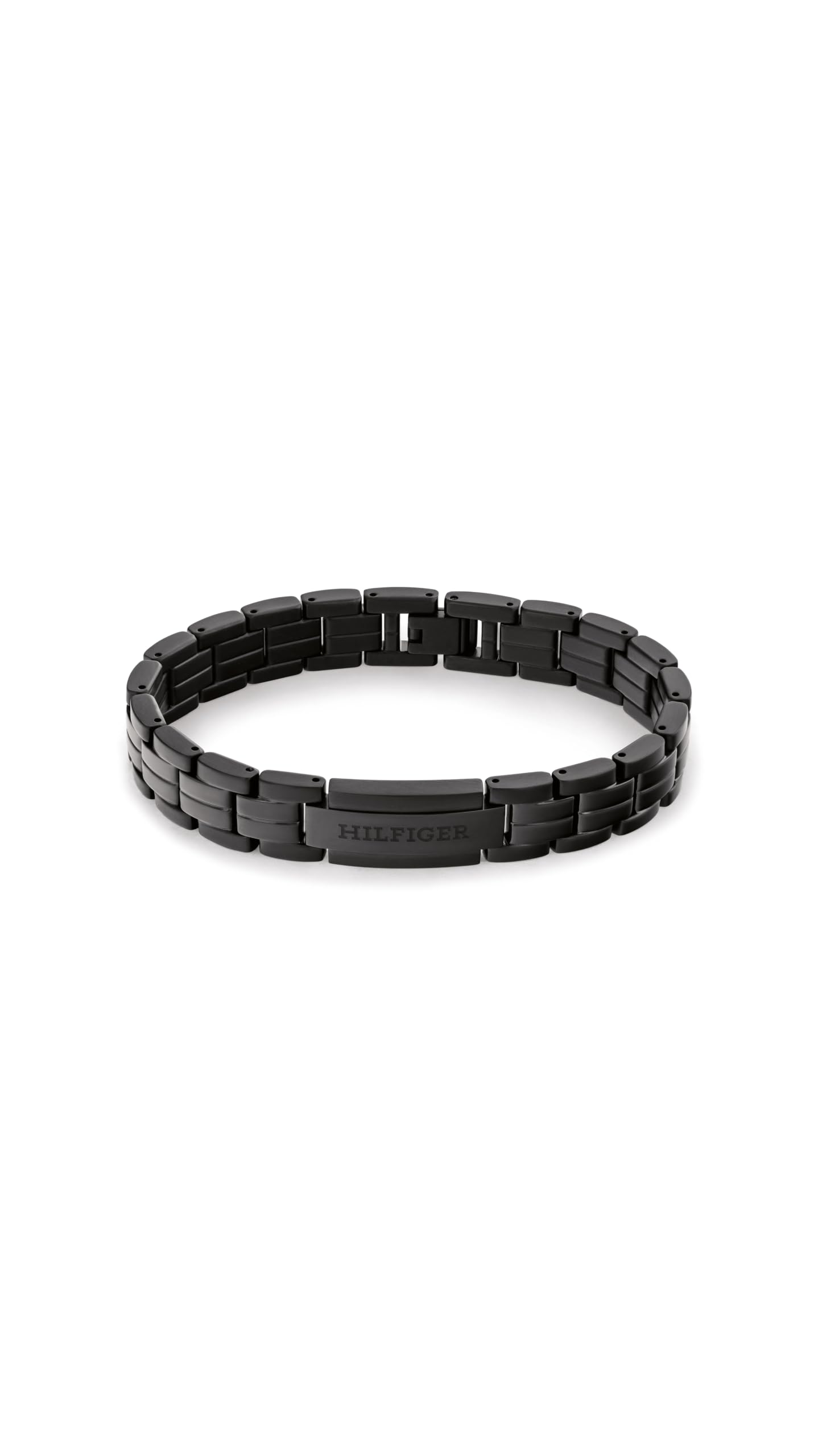 Tommy Hilfiger Pulsera de eslabones para hombre acero inoxidable negro