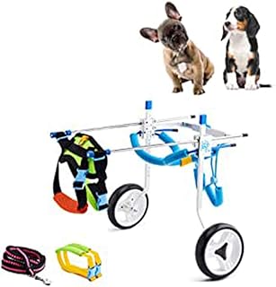 Walk Silla de Ruedas Ajustable para Mascotas para Perros, Peso de 1.5 a 20 kg, rehabilitación de Patas traseras, Carro para Perros de 2 Ruedas, Ruedas