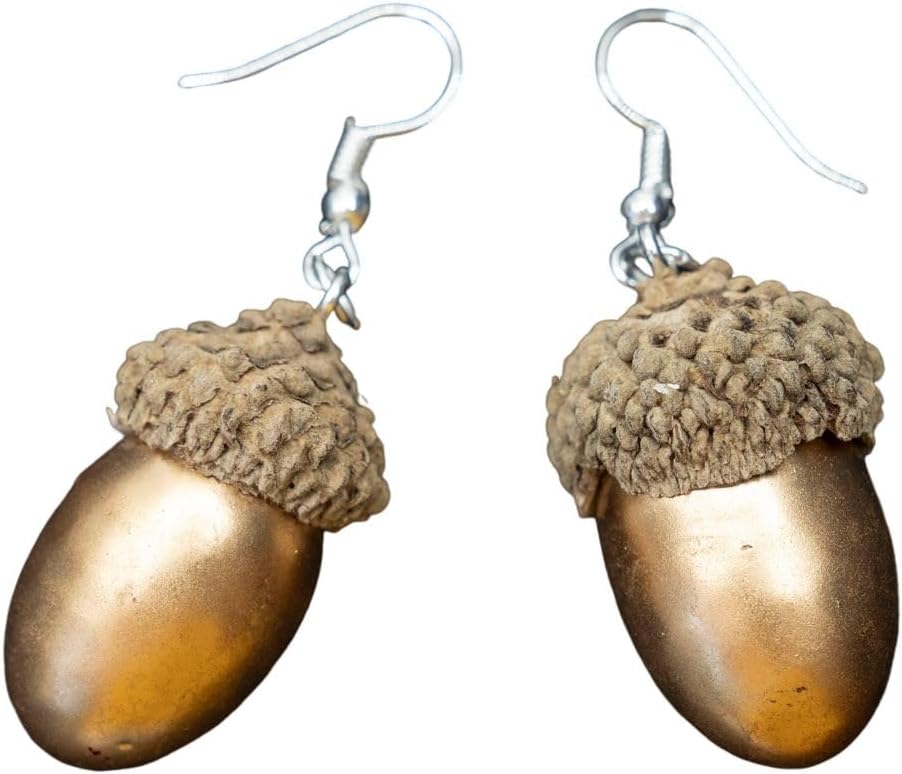 Miniblings Acorn Earrings Pendant Fall Autumn Squirrel Nut Nuts Acorns gold - Handmade Fashion Jewelry I Earrings Pendants Hanger silver plated