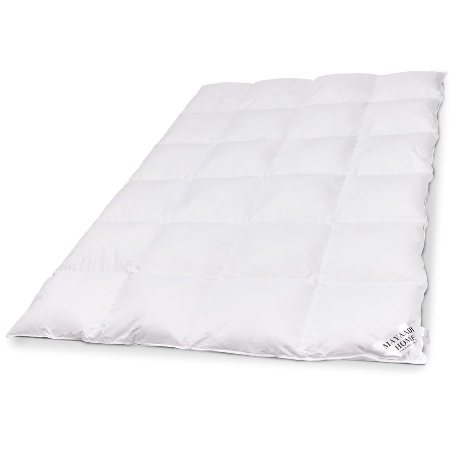 Mayaadi-Home Premium Daunendecke 155x220 cm | 1800g Bettdecke, 70% Gänsedaunen 30% Federn | 100% natürliche Baumwolle | Made in Europe | Steppdecke geeignet für Allergiker | HS40