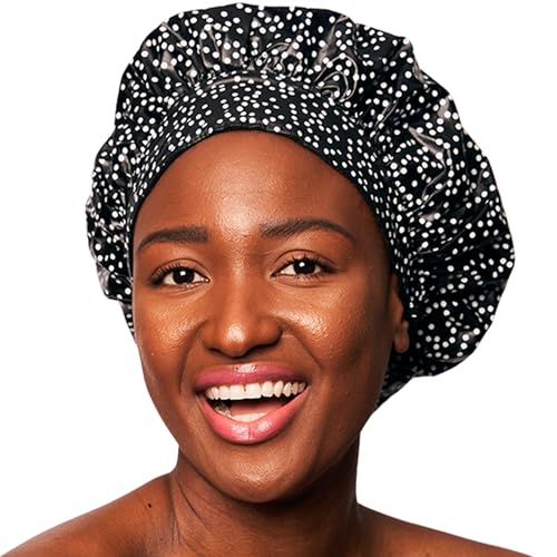 Product Image of the TIARA 2-in-1 Luxury Shower Cap for Women Reusable Waterproof – Hair Cap for Long & Short Hair – All Size Fit Flexi Shower Cap, Terry Lined Leakproof Cloth (Patented), Soft & Breathable