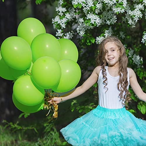 Image of RUBFAC Lime Green Balloons 129pcs Light Fruit Neon Green Latex Balloon 18 12 10 5 Inch Garland Arch Kit for Soccer Sports Party Match Game Day Night Birthday Dinosaur Jungle Baby Shower Decoration