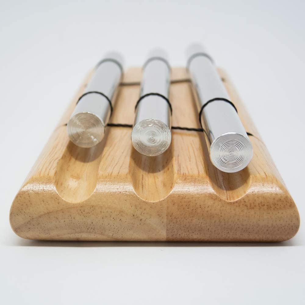 Nino Percussion Energy Chimes Instrument – 3 Dzwonki – Z Pałeczką – Pomysł Na Prezent Dla Dzieci W Wieku od 3 lat – Drewno I Aluminium, Wykończenie Naturalne (NINO580)