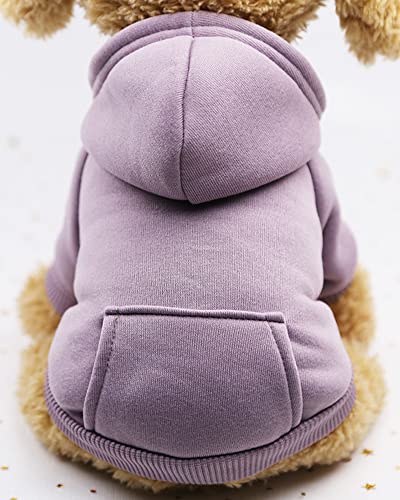 Winter Dog Coats For Small Dogs, Dog Hoodie For Small Dogs, Chihuahua Clothes, French Bulldog Clothes, Dog Clothes For Small Dogs Boy, Girl, Dog Sweatshirt. (Purple, M) #TOP5