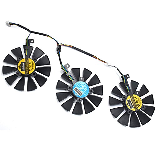 inRobert PLD09210S12HH Video Card Cooling Fan for ASUS Strix R9 390X 390 RX480 RX580 GTX 980Ti 1060 1070 1080 Graphic Card (Fan-3pcs)