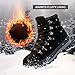 FRACORA Womens Combat Boots Lace Up Ankle Boots Winter Snow Boot Side Zipper Fashion Booties(Black,US9)