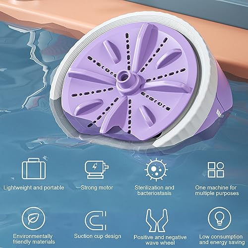 Fairnull Mini máquina de lavar portátil, máquina de lavar turbo pequena alimentada por USB e máquina