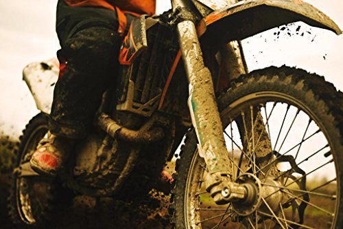 Close Up Muddy Dirt Bike Wall Art Poster 36x24