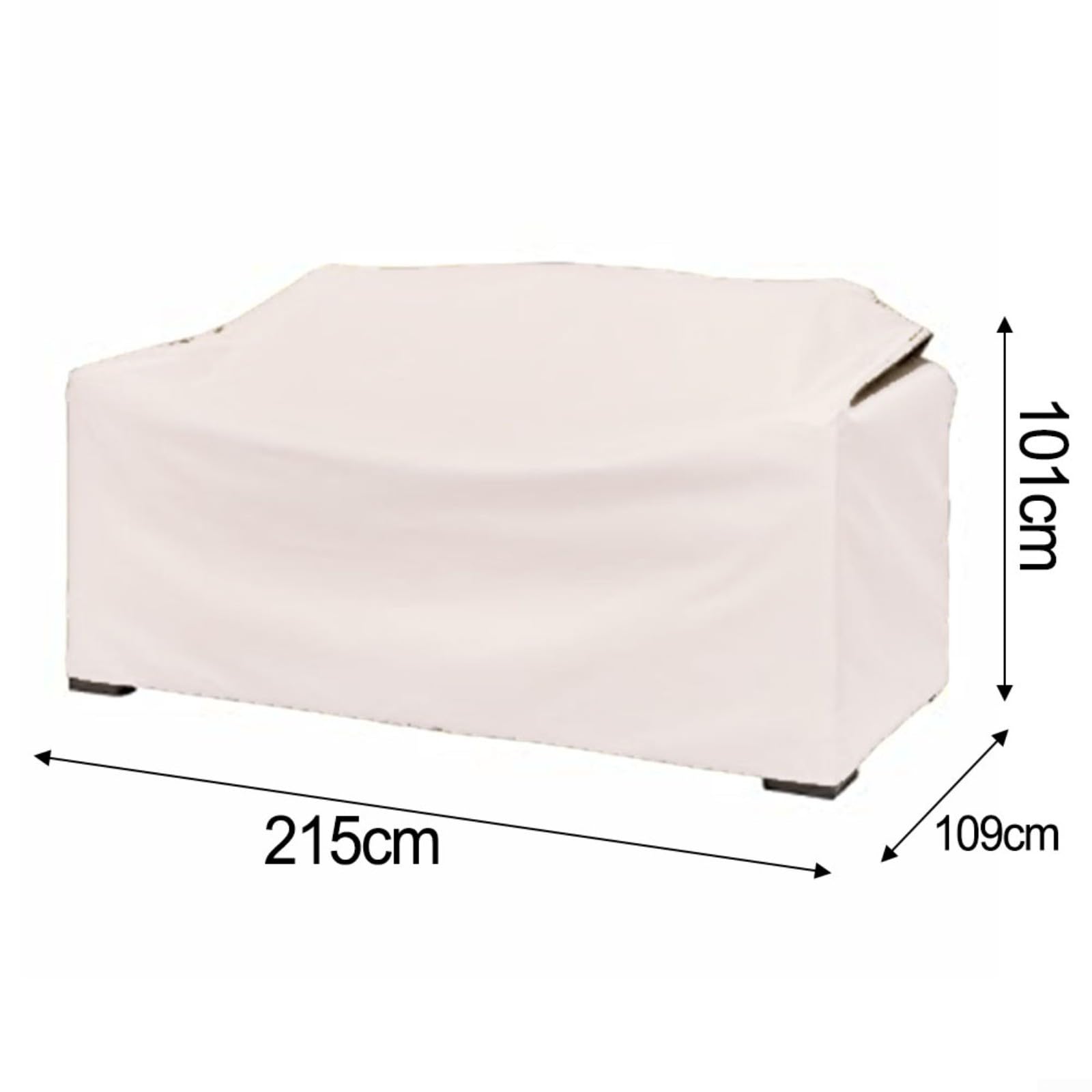 Funda de sofá de dos plazas Oxford 210D resistente para muebles de jardín al aire libre, resistente a la intemperie, protección resistente al viento con correas y hebillas