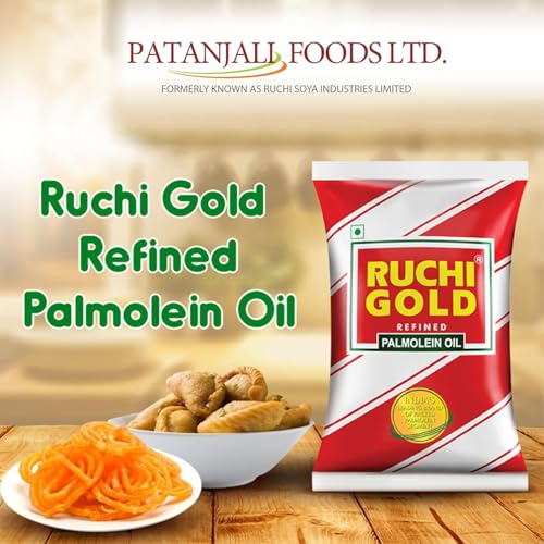 Image of Ruchi Gold Palmolein Oil for Cooking, Frying, Every Day Use, Edible Oil, 850 gm /870 gm / 893gm 1 ltr (pack of 10)| refined palm oil |