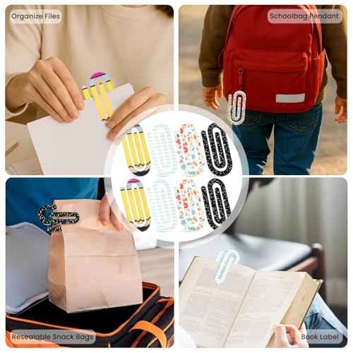Image of 8PCS Acrylic Paper Clips, Jumbo 4 inch x 2 inch Clear Decorative Stationery Clips for School Office Classroom, DIY Crafts, Study Gift Supplies