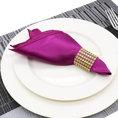 Silky Satin Cloth Napkins, Satin Cloth Napkins(Plum,12PC-30 * 30cm)