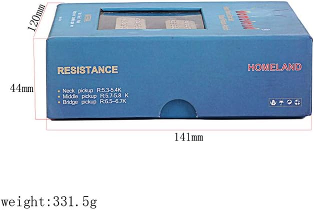 Alnicov Set of 3 Alnico V Single-Coil-Sized Humbuckers Neck/Middle/Bridge Pickups for Stratocaster Electric Guitar Replacement 12K(N)/14K(M)/16K(B)