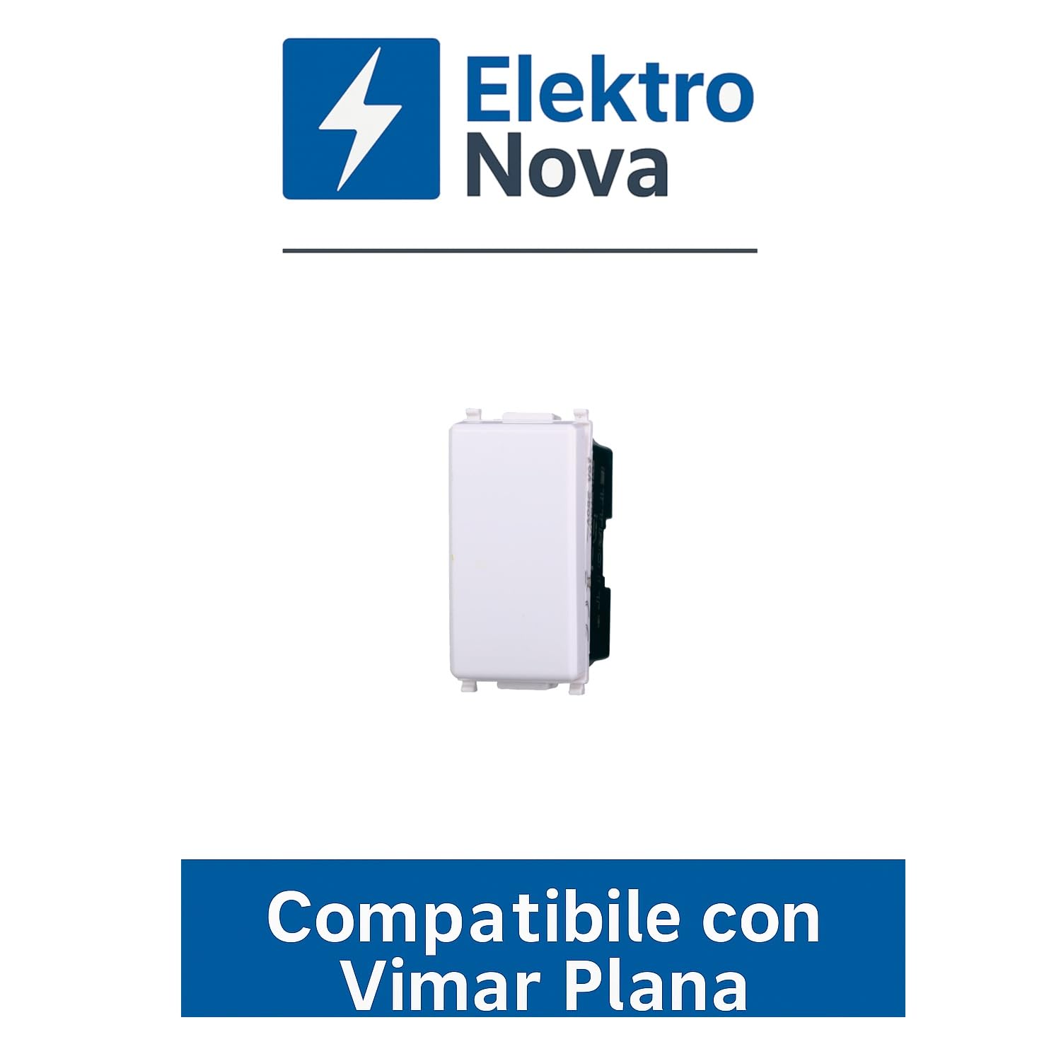 Elektronova Single Pole Switch 1P 16A White Compatible Vimar Plana Kit 4pcs 0401 - Image 3