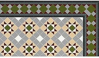 Melody Jane Dolls Houses Victorian Mosaic Grosvenor Tile Floor 1:12 Flooring Gloss Card Sheet