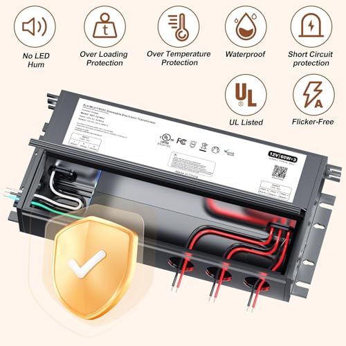 Image of 180W Dimmable LED Driver 12V with Junction Box,Triac ELV /MLV LED Transformer Compatible with Lutron&Leviton Switches,Dimmable Led Power Supply for Indoor /Outdoor Lights,UL&FCC-Listed
