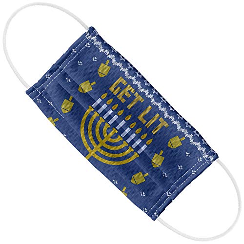 Hannukah Get Lit 1-Ply Reusable Face Mask Covering, Unisex