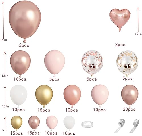 Miniatura 2 de Kit de arco de guirnalda de globos de oro rosa, juego de decoraciones de boda para fiesta de cumpleaños, niñas y mujeres, decoración de graduación