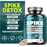 MEGNETA Spike Support - Nattokinase 20,000 FU/g, Bromelain 500mg & Curcumin 800mg – Triple-Action Enzyme Complex with Quercetin & Dandelion – Cardiovascular, Circulatory, Antioxidant & Immune Support