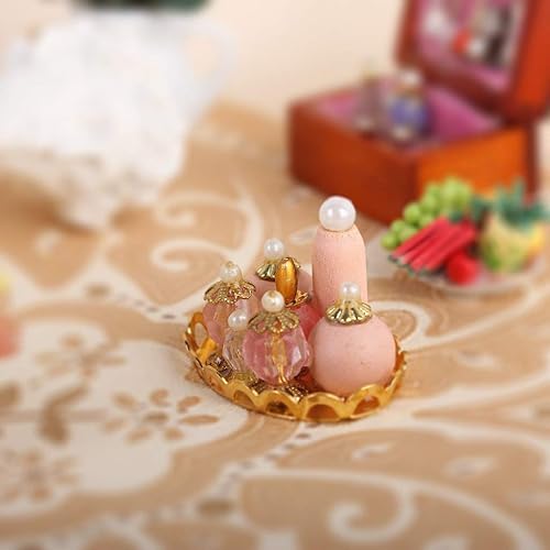 Miniatura 4 de U-K Casa de muñecas en miniatura botellas de perfume con bandeja nuevo lanzado y popular, agradable y práctico