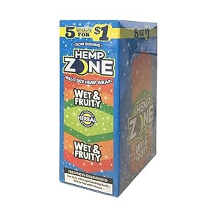 Premium Wet & Fruity Wraps. 75 Total Wraps! 5 Wraps Per Pack.15 Packs! Non-GMO, Nicotine & Tobacco Free, Slow & Smooth Burn.