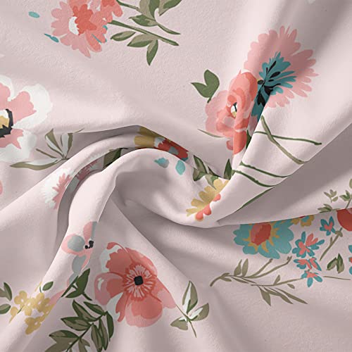 Qoomo Floral Comforter Twin Size,Pink Floral Kids Comforter Set,3Pcs Bedding Set Printed Comforter With 2 Pillowcases,Down Alternative,Soft And Lightweight,For All Seasons #TOP6