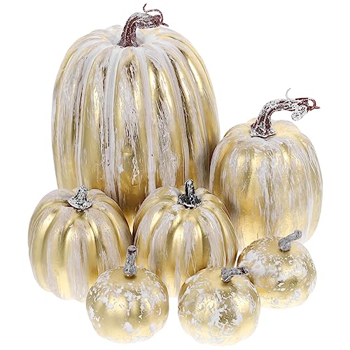 TOYMYTOY ハロウィン かぼちゃ 置物 7個セット ハロウィン飾り ハロウィン カボチャ 食品サンプル 秋の装飾 オブジェ 雑貨 ハロウィン お店 感謝祭 パーティー 玄関 撮影用 ホワイト