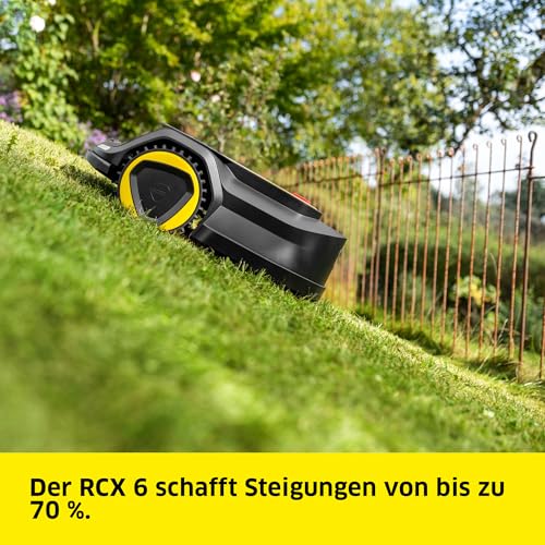 Kärcher Mähroboter RCX 6, ohne Begrenzungskabel, Flächenleistung: 3.000 m², Paralleles Bahnenfahren, bis zu 70% Steigung, rasenschonende Traktion, Allrad-Antrieb, Igelerkennung, GPS + RTK + Kamera – Bild 4