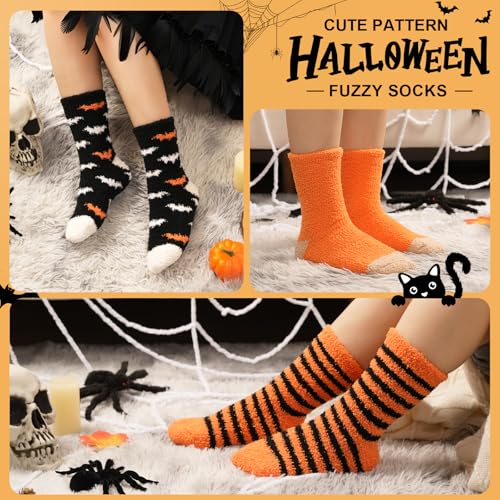 Fluffy Bed Socks Womens and Girls 5 Pairs, Ladies Autumn Winter Warm Fleece Halloween Socks Cosy Fuzzy Stockings for Valentines Christmas Brithday Gifts - Image 4