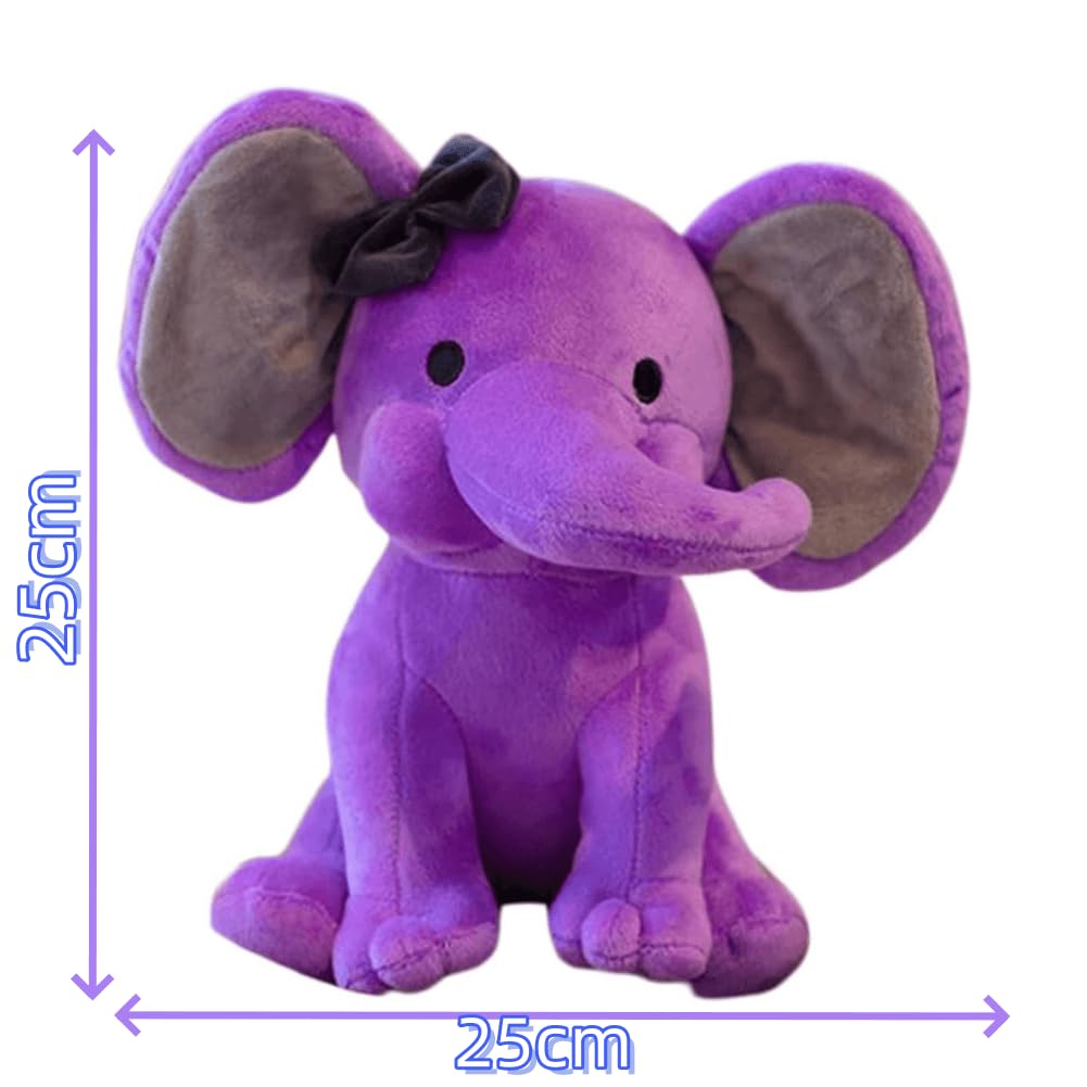 LAARNT Soft and Cuddly Purple Elephant Plush Stuffed Animal Toy,Adorable Elephant Plushie with Realistic Detailing Comfort Companion Toddlers - Image 2