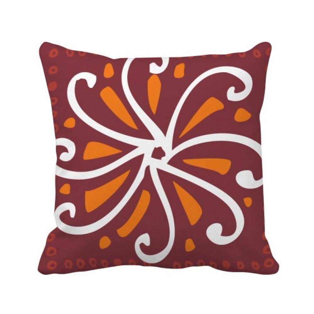 Housse de coussin chrysanthème mexicain marron carrée pour canapé