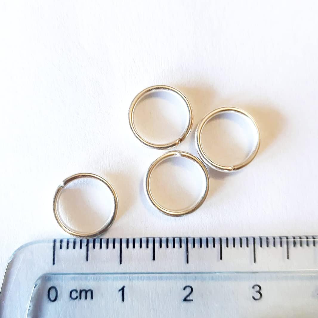 4pcs Sterling Silver Round Split Ring 10.0mm Jump Ring Connector for Charms and Jewelry Finding by CRAFT WIRE
