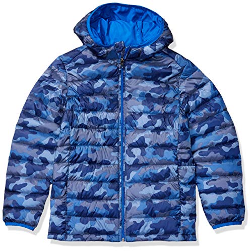 Preisvergleich Produktbild Amazon Essentials Hooded Puffer Jacket Jacke, blau camouflage, L (10)