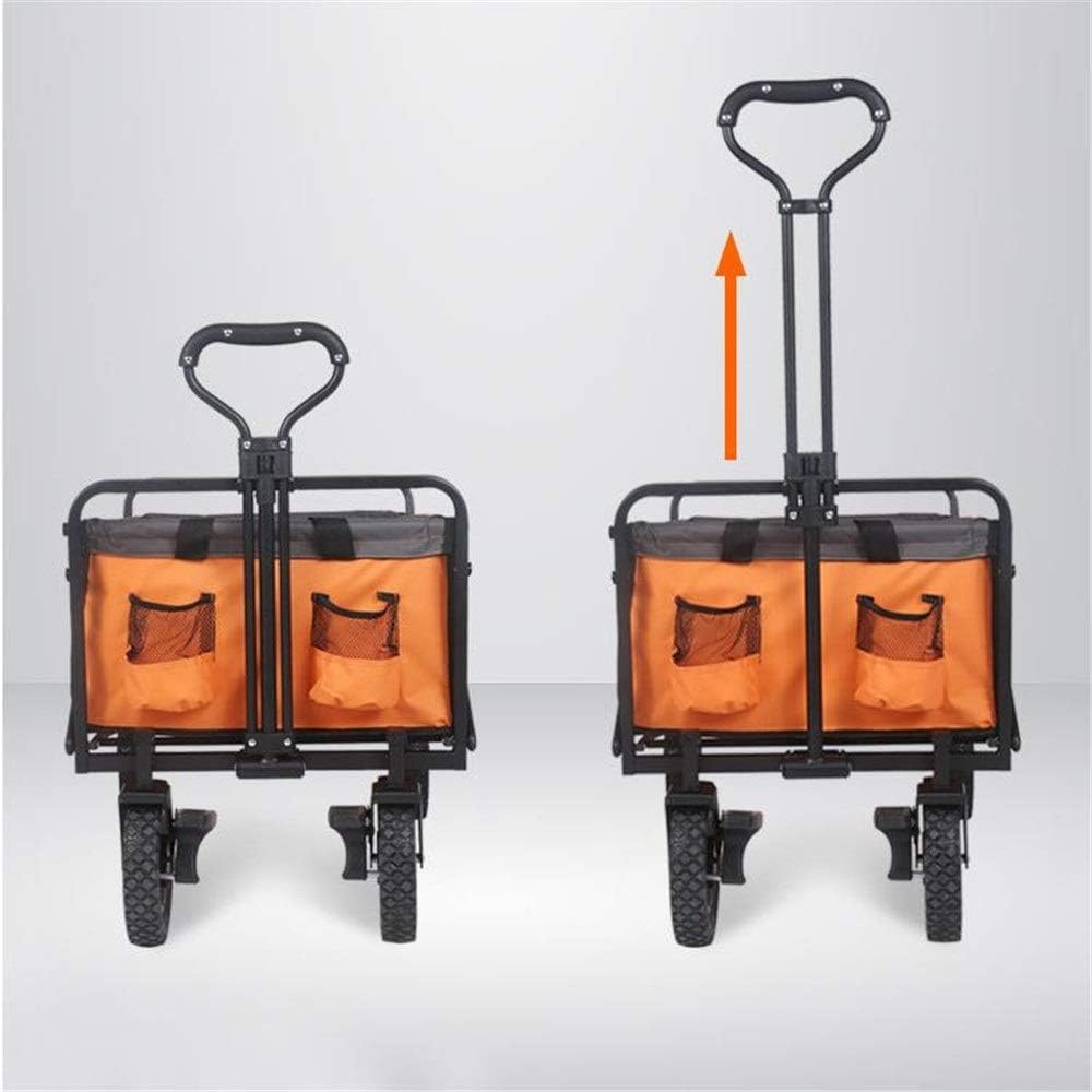 Folding Trolley Wagon Foldable Trackless No Cover Portable Four-Wheeled Carriage Outdoor Garden Cart Shopping Cart Trolley Camper Garden Carts Wagons