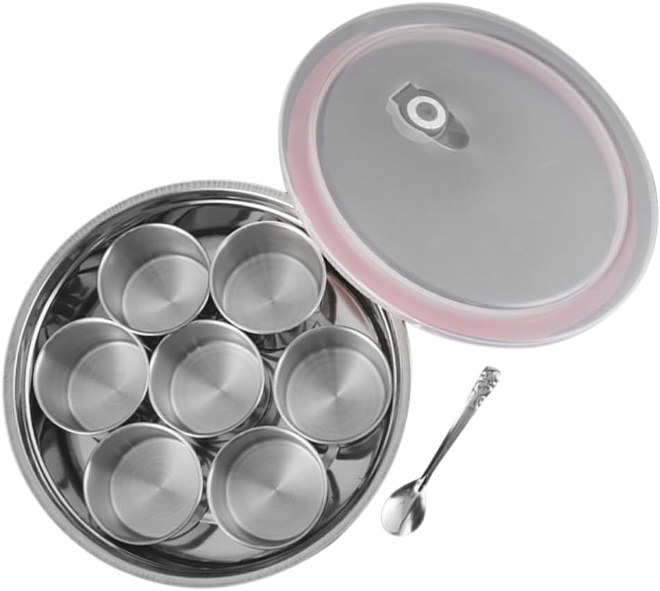 Zerodeko 1set Stainless Steel Seasoning Container Lid Multi-functional Condiment Canister for Kitchen Home and Restaurant Compact Design for Sugar Salt Pepper and Spices Storage